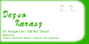 dezso karasz business card